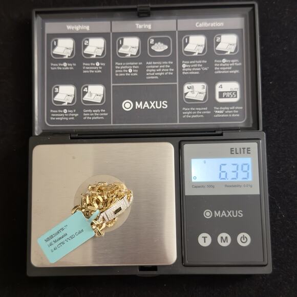 14k Monaco Cuban Bracelet Yellow Gold w/ Moissanite 6mm,7in,Push Lock~BRAND NEW - Picture 8 of 8